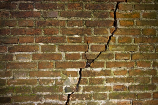 Crack in brick wall